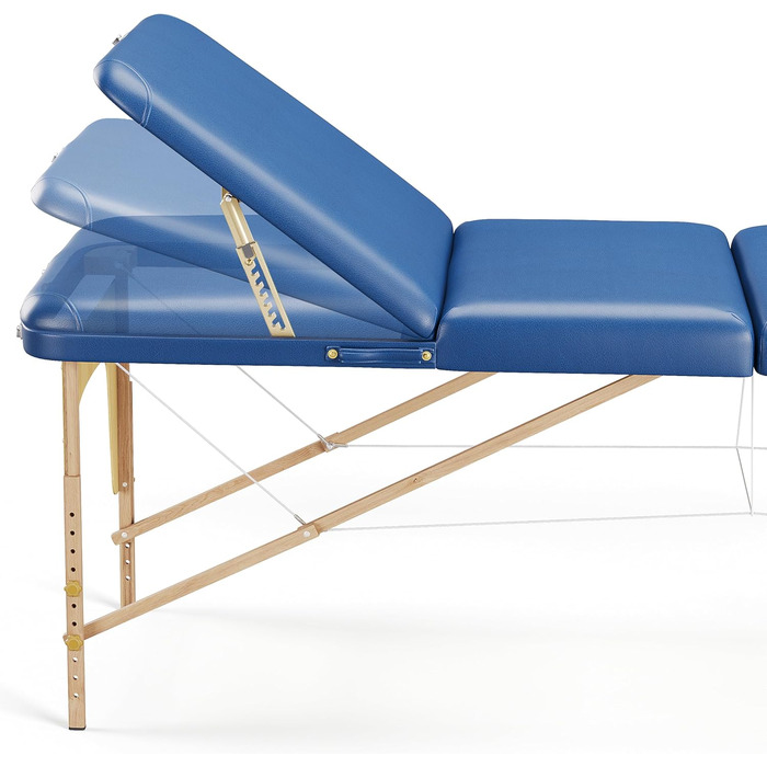Мобільний масажний стіл Beltom® з 3 зонами, 180 x 56 см. - Легкий (13,3 кг) з аксесуарами (14,5 кг) - масажний стіл, спинка, масажна банка, косметологічний стіл, розкладний, блакитний