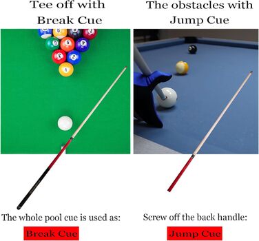 Білльярдний кий Ray Speed Heavy Hitter Jump Break, 3 частини, 14 мм наконечник з фенолу, 567-625 г, 21 oz, винно-червоний