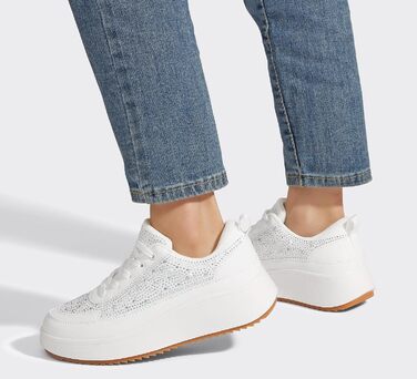 Кросівки жіночі Lucky Step на платформі з камінням, білі - стильні кежуал для прогулянок