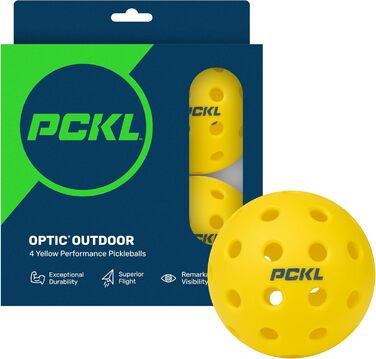 PCKL Optic Speed Піклбол м'ячі для гри всередині та на вулиці, жовті, відповідають стандартам USAPA