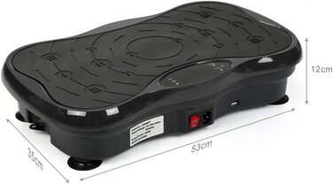 Вібраційна платформа Supfine з еластичними стрічками, 5 режимів, 95 рівнів, LCD-дисплеєм, до 120 кг, для дому, чорна