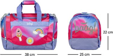 Спортивна сумка для хлопчиків Baagl, дитяча дорожня сумка, пляжна сумка. Компактна та міцна для спорту, школи та подорожей (з м'ячем для футболу)