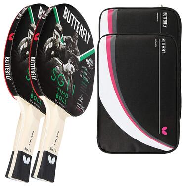 Ракетка для настільного тенісу Butterfly Timo Boll 2x SG11 + Чохол Drive Case 2 | Набір для початківців