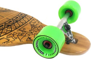 Лонгборд MAXOfit Deluxe GeoLines 107 см, бамбук/клен, 7 шарів, Drop Through, ABEC11