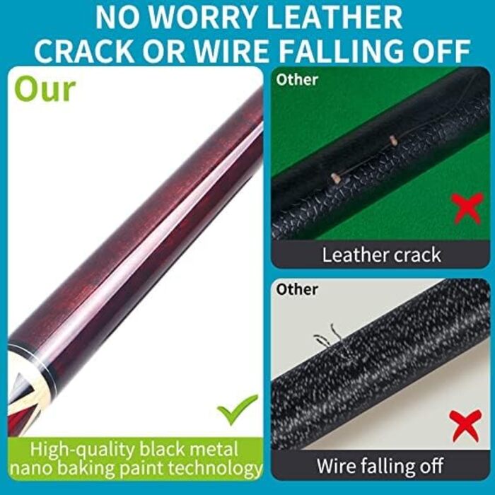 AKLOT Набір київ для більярду (2 шт.) з канадського клена, 58' - професійні кийки для більярду для дорослих