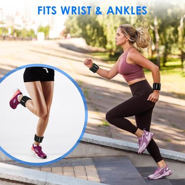 Обтяжувачі для зап'ястя та щиколоток TOMSHOO 2шт, набір, чорні, 2LBS