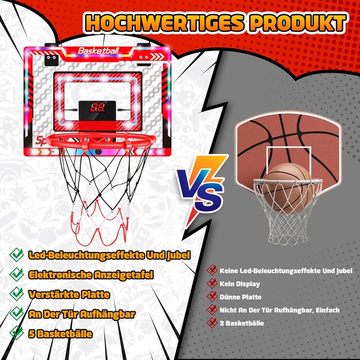 Дитячий баскетбольний кошик, регульована висота 105-183 см, з м'ячем та табло, для хлопчиків та дівчаток
