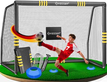 Ворота для футболу KESSER® 300см для тренувань на вулиці, сталевий каркас, антрацит