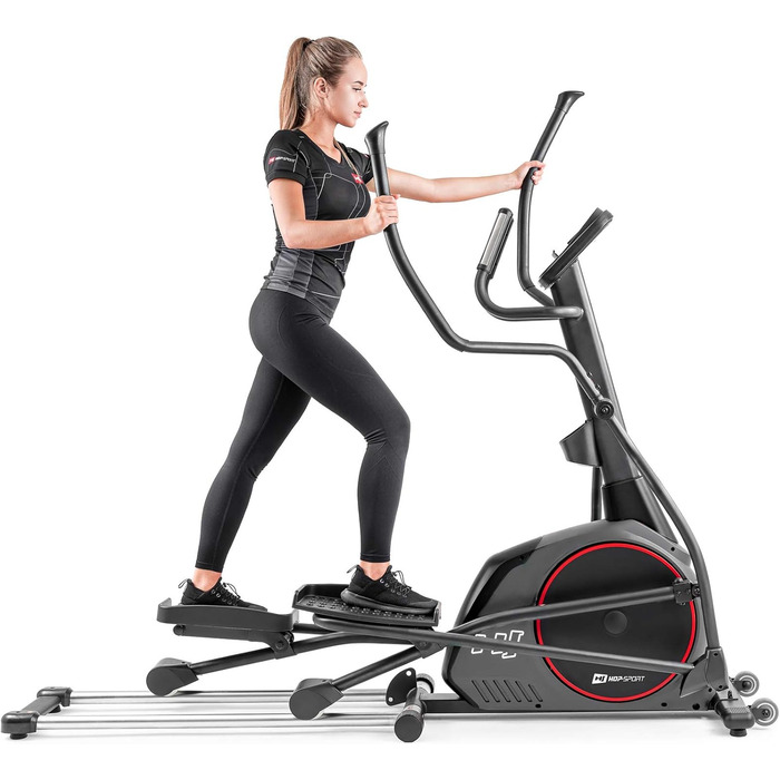 Еліптичний тренажер Hop-Sport HS-095CF з килимком, 30 кг маховик, макс. вага 135 кг, сірий