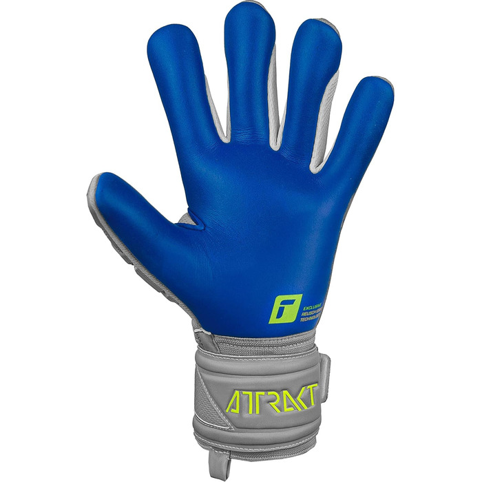 Воротарські рукавички Reusch Attrakt Freegel для дорослих, внутрішній шов, покриття Grip Silver, для всіх типів полів, сірі/жовті
