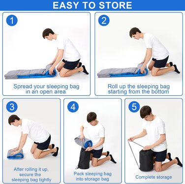 Сплячий мішок 3-4 сезони - 220 x 85 см, водонепроникний, легкий, для кемпінгу та подорожей