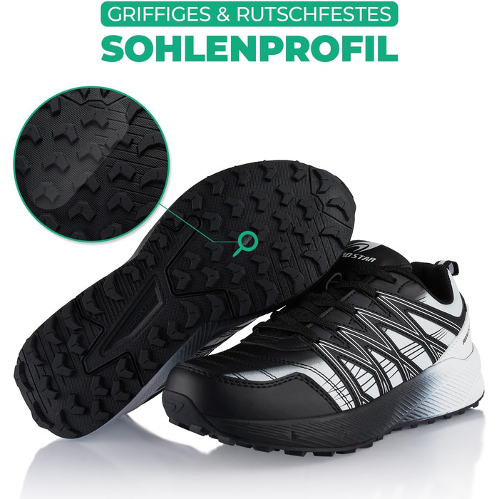 Черевики для хайкінгу та трекінгу для жінок та чоловіків, дихаючі, чорно-білі (37 EU)