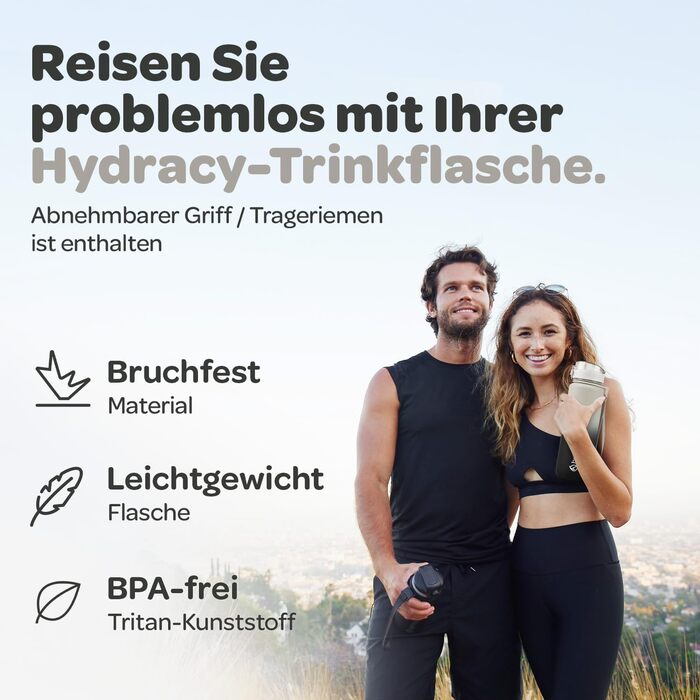 Водна пляшка Hydracy з фруктовим вкладишем, 1л, BPA-free, з таймером, спортивна, противитікання, без конденсату, для спорту та відпочинку на природі, градієнт салатовий-блакитний (сірий-чорний)