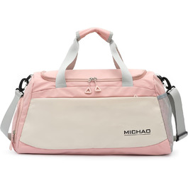 Спортивна сумка для жінок, велика, XL (біла, рожева) - для фітнесу, подорожей, вихідних