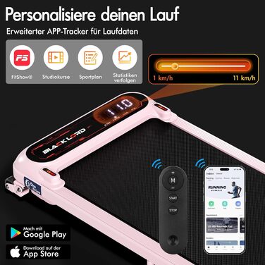 Біговий тренажер BLACK LORD X7 з мотором 3.0PS, Bluetooth, нахил 3 рівні, LED дисплей, пульт керування, рожевий