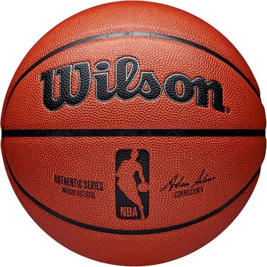 Баскетбольний м'яч Wilson NBA Authentic Series для залу та вулиці, розмір 7, помаранчевий, універсальний