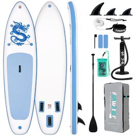 Надувне SUP-борд FunWater для всіх рівнів, ідеальний для початківців та сімей, з антиковзким EVA-деком, веслом, насосом та повним аксесуаром