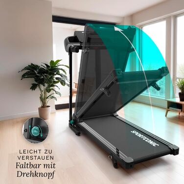Бігова доріжка Sportconic для дому, складний, 1-12 км/год, з нахилом, LED-дисплей, вимірювання пульсу