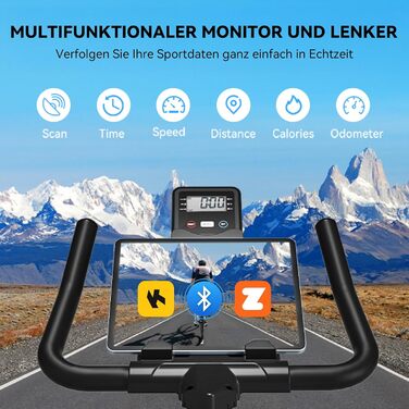 Велотренажер для дому з мобільним додатком, тихий велоергометр з магнітним опором, фітнес-велосипед для кардіотренувань, до 160 кг, блакитний