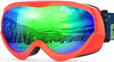 Дитяча лижна маска OutdoorMaster з UV-захистом, сумісна з шоломом, для хлопчиків і дівчаток, VLT 18%