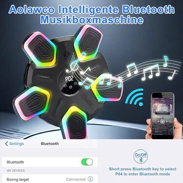 Музичний бокс-апарат настінний, смарт Bluetooth, багаторежимний, з LED-підсвіткою, USB-зарядка, рукавички, для дітей і дорослих, для дому