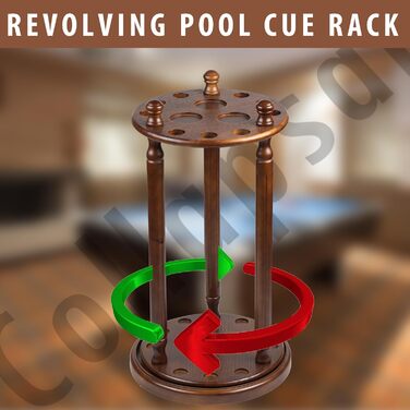 Стійка для київ для більярдних київ Collapsar – 9 відділень, масивна деревина, підлоговий тип (темно-волоський горіх)