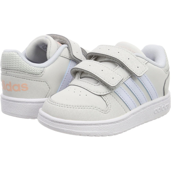 Кросівки баскетбольні adidas Hoops 2.0 CMF C для дітей, сірі та зелені, 27 EU