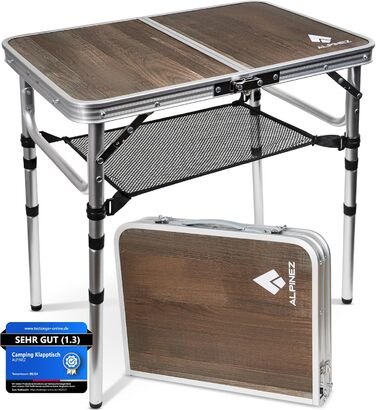 Зручний складаний столик Alpinez 60x40 для кемпінгу, відпочинку на природі, балкону та грилю | Компактний та легкий | Розміри 60x40 см