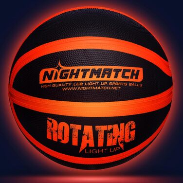 Світлодіодний баскетбольний м'яч NIGHTMATCH, водонепроникний, офіційний розмір 7, набір із 2 LED, для гри у темряві, для дітей і дорослих