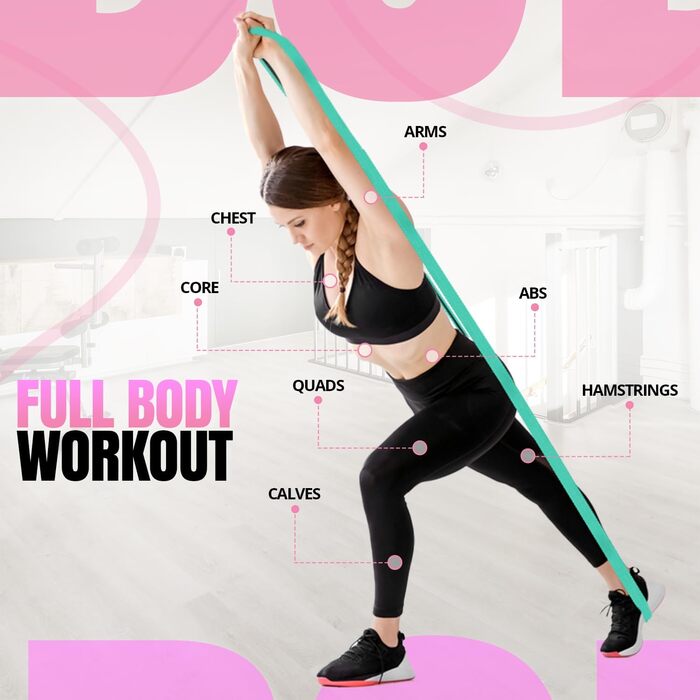 Еластичні гумки для фітнесу, набір 6 шт. (3 гумки для сідниць, 3 петлеві гумки для ніг, сідниць, стегон) для занять у залі, вдома, пілатесу, йоги (зелений, рожевий, фіолетовий)