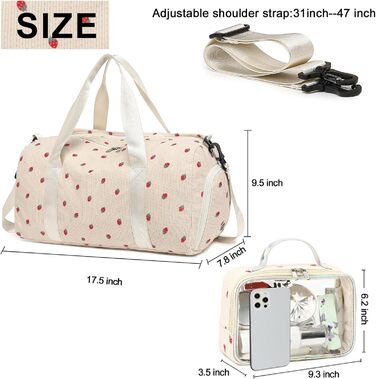 Спортивна сумка для жінок та дівчат: тренування, подорожі, вихідні. З відділенням для взуття та мокрих речей