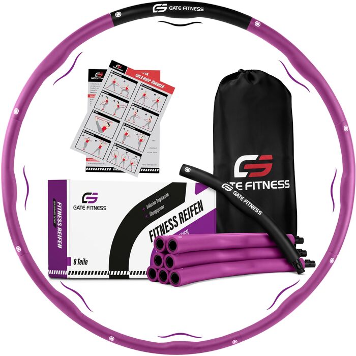 Обруч для схуднення Gate Fitness (1.2/1.5/2 кг) з хвилястою поверхнею для дорослих та дітей, фітнес-обруч з пінополіуретану фіолетового кольору