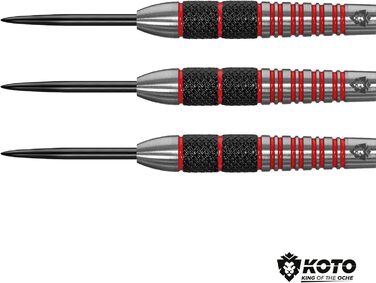 Професійний набір дротиків KOTO Kingbomb 30 г, чорний і червоний, 3 стальні дротики, набори KOTO Flights та Shafts, чохол, міцний рифлений грип