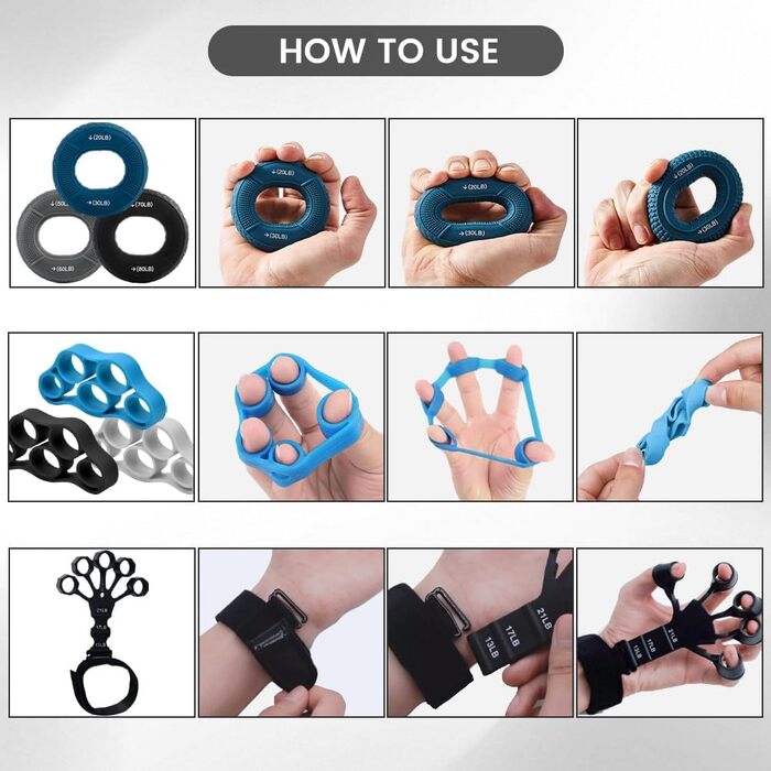 Флінтронік Гріффкрафттрейнер: Набір для тренування рук та пальців, 3 рівні опору. Ідеально для скелелазіння, гри на гітарі та піаніно