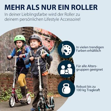 Самокат HUDORA BigWheel 205 алюмінієвий, складаний, міський, для дітей та дорослих, регульована висота, до 100 кг