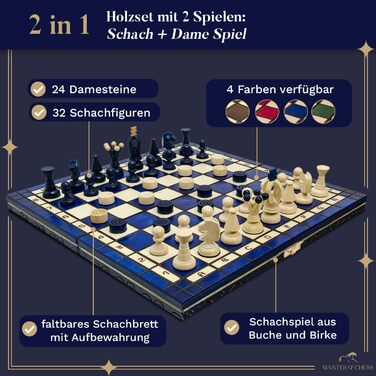 Великий шаховий набір та шашки Great Kingdom, 35 см, ручна робота, портативний, для дітей і дорослих, коричневий, якість преміум