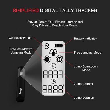 Розумна скакалка для фітнесу зі смарт-додатком Fitdays+: Bluetooth-скакалка з двома режимами (класична 3м та безмотузкова з вантажами) для відстеження прогресу