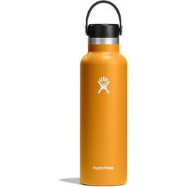Термобутилка Hydro Flask 621 мл з трубочкою, вакуумна, сталева, колір Fossil, стандартна шийка