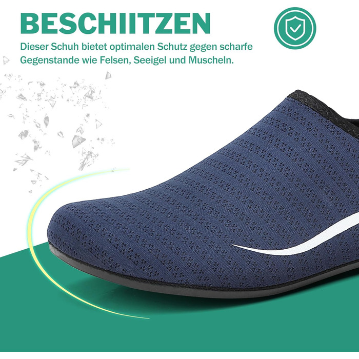 Чоловічі та жіночі аквашузи Sixspace для плавання, серфінгу та йоги. Швидка сушка, дихаючі, синього кольору. Розмір EU 40