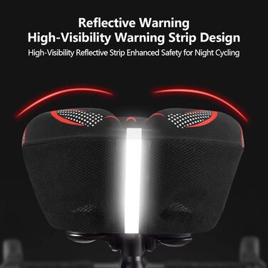 Покриття на сидіння велосипедного сидіння AUVSTAR Gel, гелеве, дихаюче, преміум, для гірського велосипеда, для чоловіків та жінок (Червоний 02)