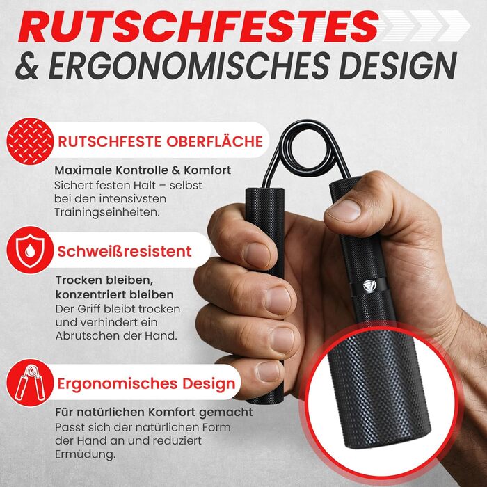 Набір для тренування сили рук FUNFLEX 4 шт. (22,5-90 кг) з металу. Тренажер для пальців, зап'ястя, рук. 8 насадок з піни, неслизьке покриття, для розвитку м'язів, силові тренування, фітнес, чорний.