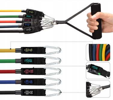 Набір фітнес-резинок Fitli XC10-PB5SET (5 шт.), навантаження 4,6 – 22,8 кг