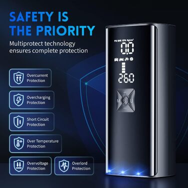 Портативний електричний компресор Adicop 9900mAh, насос 150PSI з манометром для авто, велосипедів, мотоциклів, м'ячів