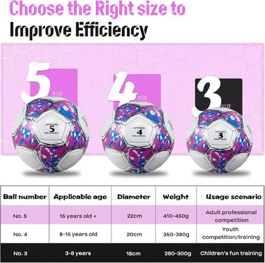 Дитячий футбольний м'яч розмір 5, рожевий, з насосом, сіткою та сумкою. Стандартний тренувальний м'яч з шкіри для дітей.