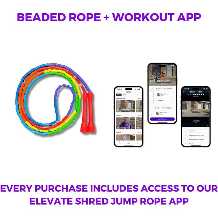 Професійна скакалка з бісеру Elevate Rope, 3 м, регульована, для фрістайлу, кардіо та трюків, полімерний шнур, для будь-якого рівня, для залу та вулиці