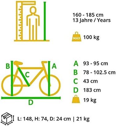 Гірський велосипед BIKESTAR Hardtail з 21-швидкісною трансмісією Shimano, дисковими гальмами, колесами 26/27.5/29 дюймів, рамою 15/17/19 дюймів, MTB