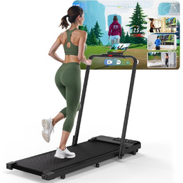 Walking Pad: Складане бігове полотно для дому та офісу з керуванням через додаток та AI-тренуваннями (1-12 км/год, 136 кг) Чорно-жовтий