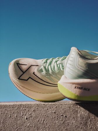 Чоловічі бігові кросівки XTEP One-Piece літні, сітка, дихаючі, з амортизацією, для спорту, тестування, розмір 41 EU, колір: зелений, білий