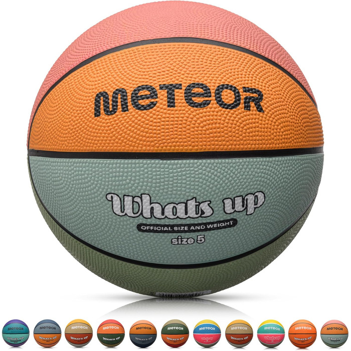 Дитячий баскетбольний м'яч meteor Whats UP, розмір 5, для дітей 4-8 років, легкий, м'який, синьо-оранжевий, для тренувань