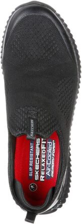 Чоловічі злипливі туфлі Skechers Cessnock Food Service - чорні, текстиль, синтетика, водо- та брудовідштовхувальні